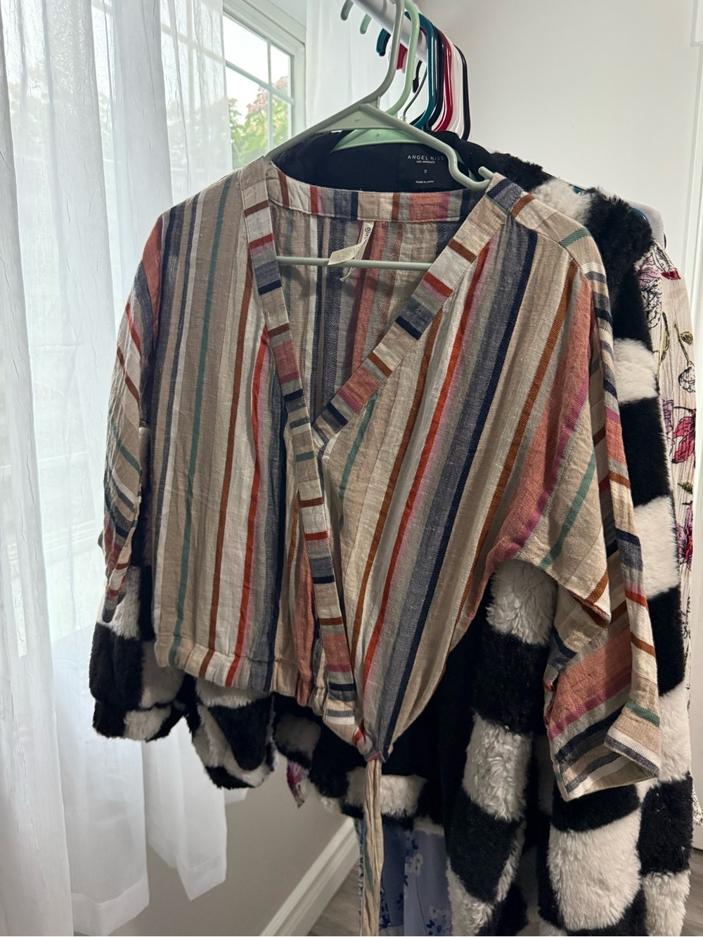 girl krazy Multicolor Striped Tie-Front Jacket